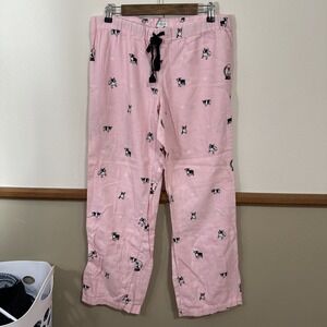 J. Crew Factory Pajama Pants Sleepwear Lounge M Pink Boston Terrier Dog